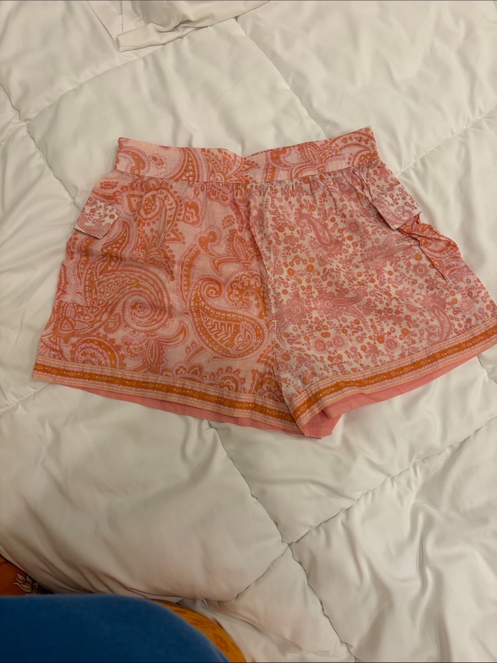 Zimmermann Pink and Orange Paisley Print Shorts